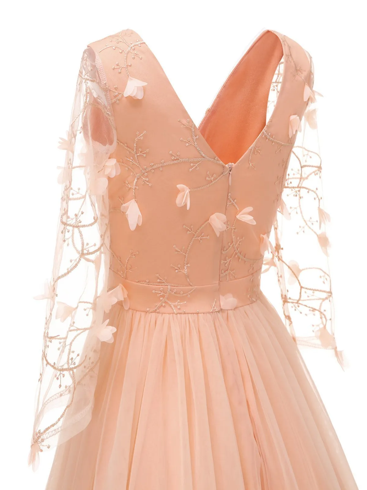 1950s Mesh Embroidery Bridesmaid Dress