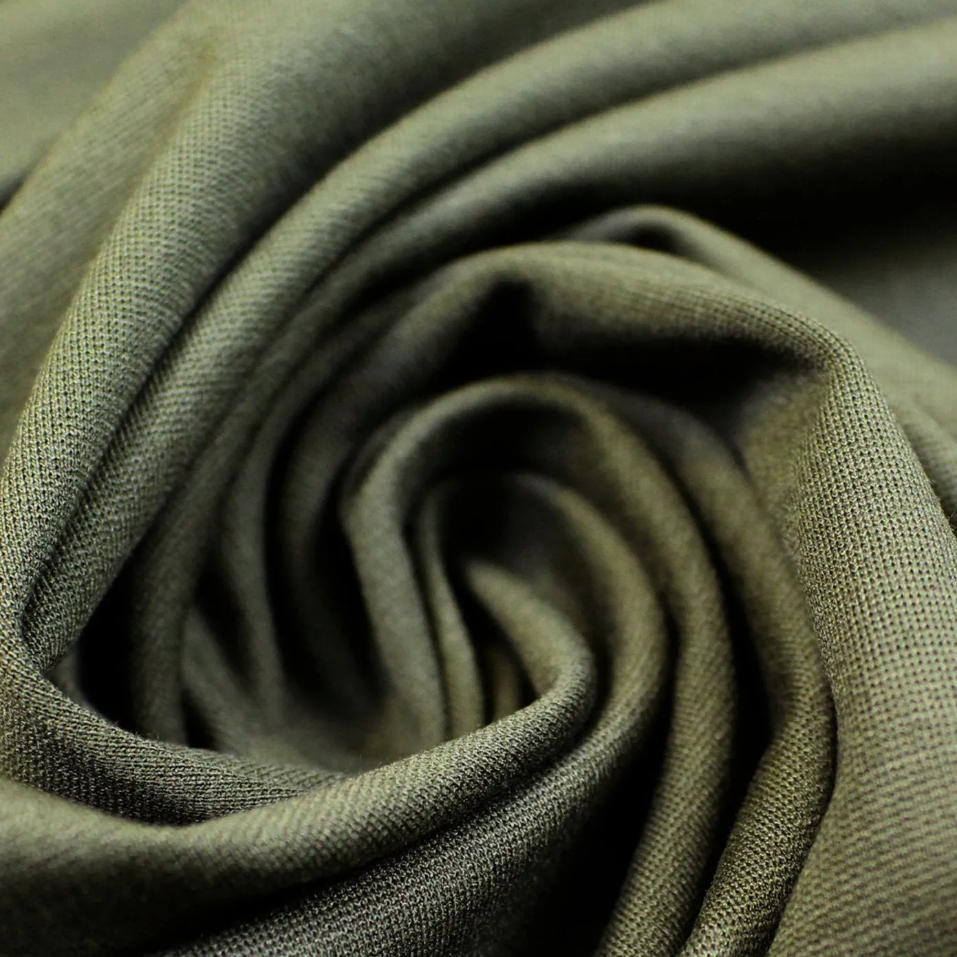 4-way stretch rayon blend ponte - military, Oeko-Tex Cert.