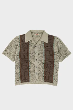 7G Crochet Knit TENNESSEE Aloha Polo - Beige