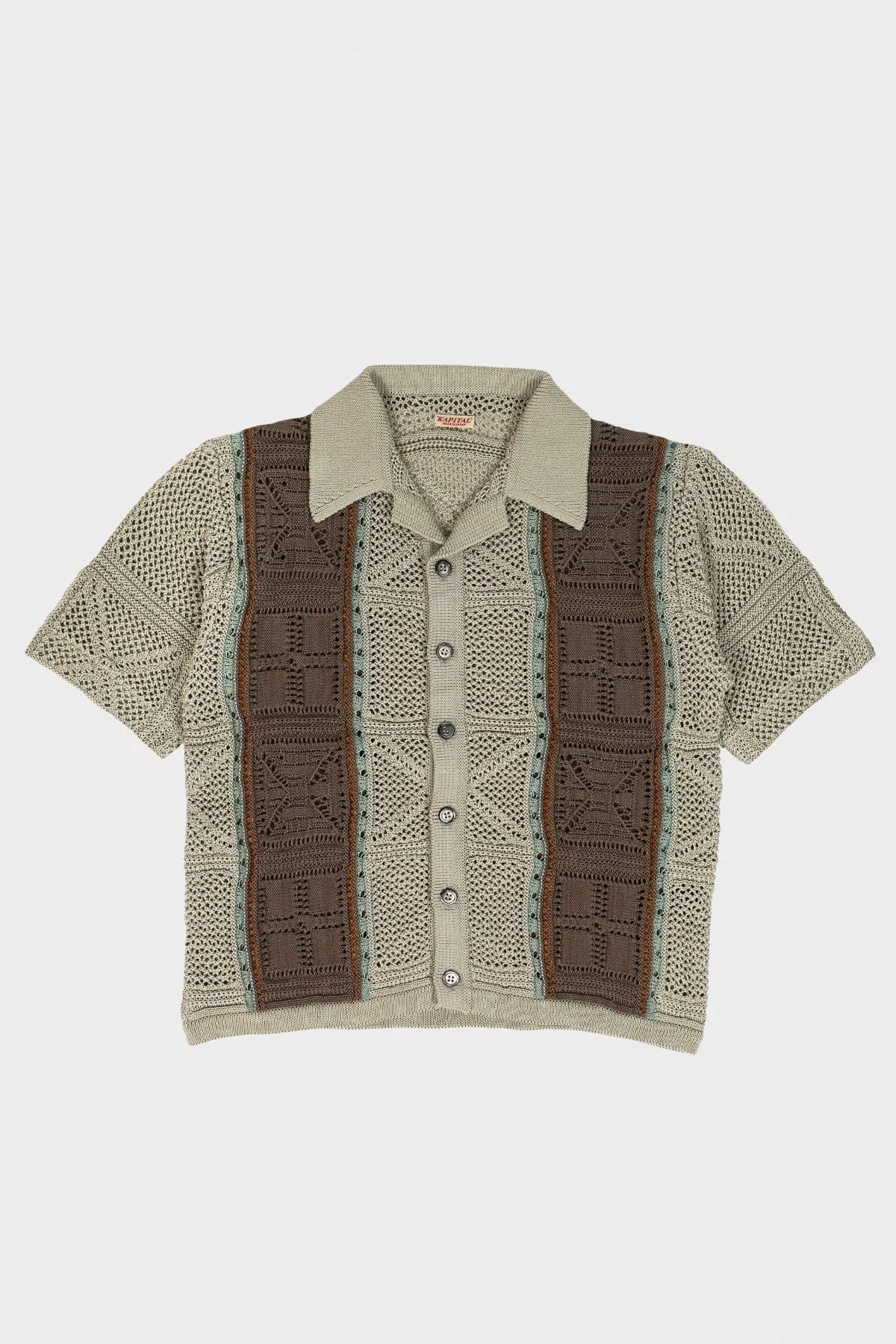 7G Crochet Knit TENNESSEE Aloha Polo - Beige