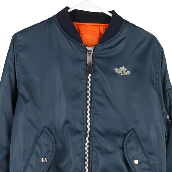 Age 12-14 MA-1 Royallino Reversible Bomber Jacket - Large Blue Polyester