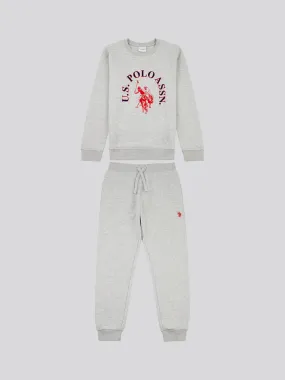 Arch Crew and BB Jog Set Mid Grey Marl