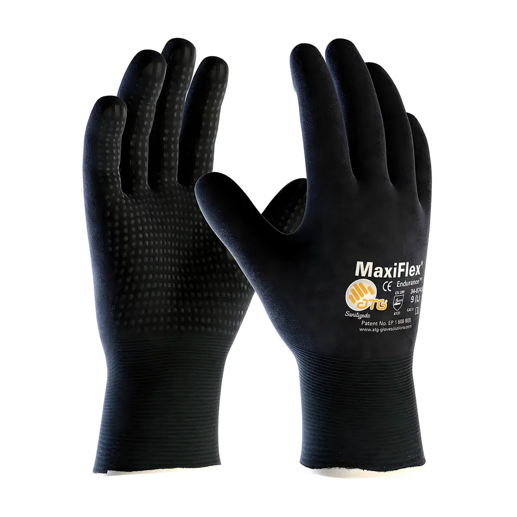 ATG 34-8745/XL Seamless Knit Nylon / Elastane Glove with Nitrile Coated MicroFoam Grip on Full Hand - Micro Dot Palm - Touchscreen Compatible