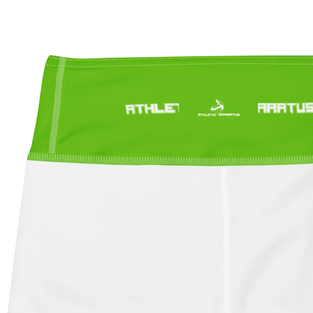 Athletic Apparatus Kelly Green White Logo White stitch Yoga Leggings