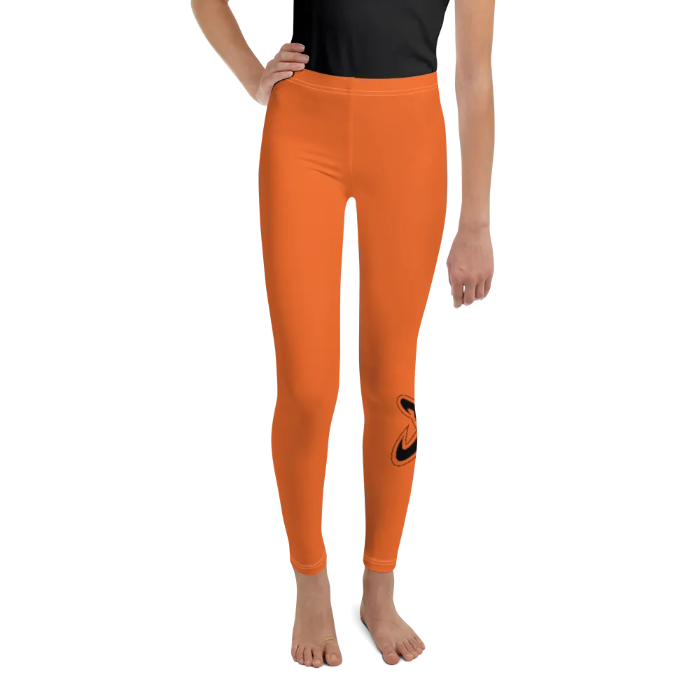Athletic Apparatus Orange Black logo White stitch V3 Youth Leggings