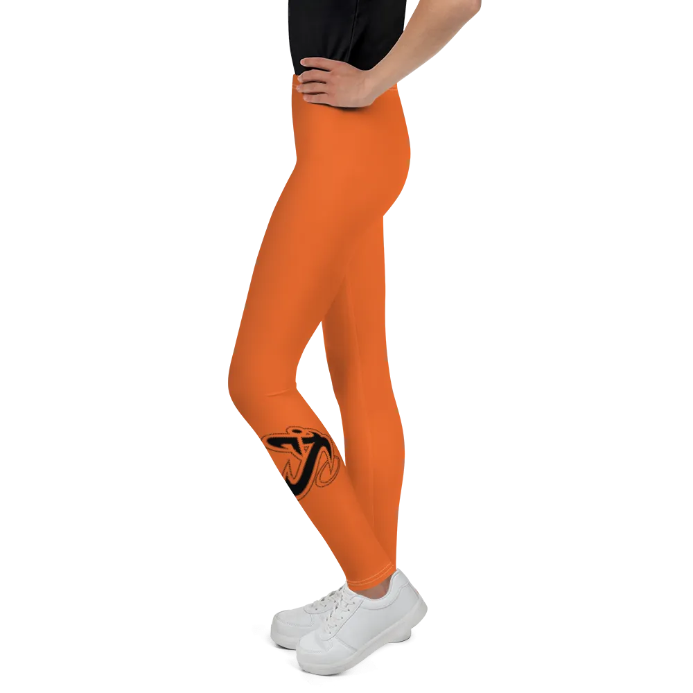 Athletic Apparatus Orange Black logo White stitch V3 Youth Leggings