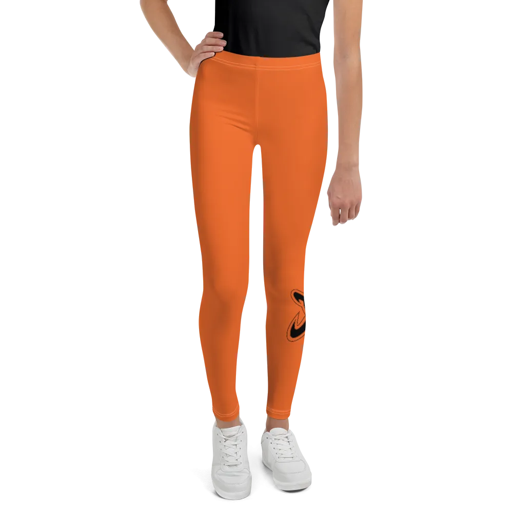 Athletic Apparatus Orange Black logo White stitch V3 Youth Leggings
