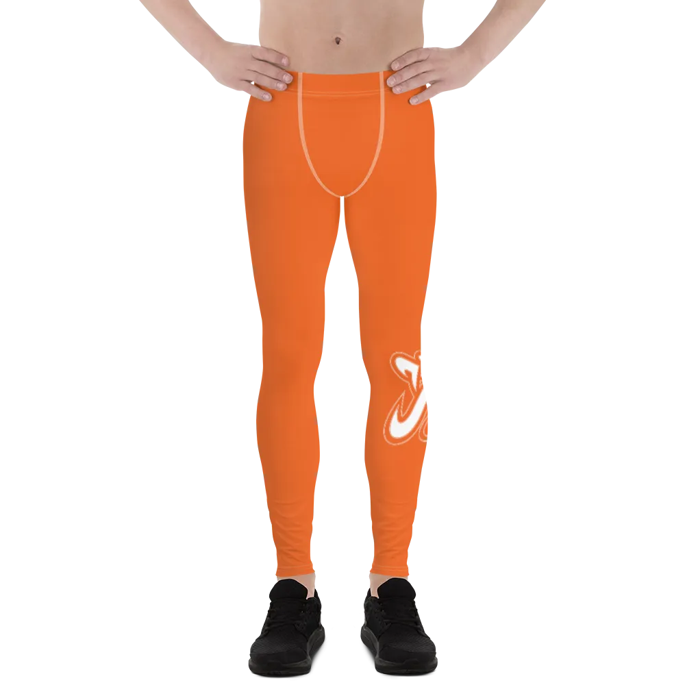 Athletic Apparatus Orange White Stitch White logo V3 Men's Leggings