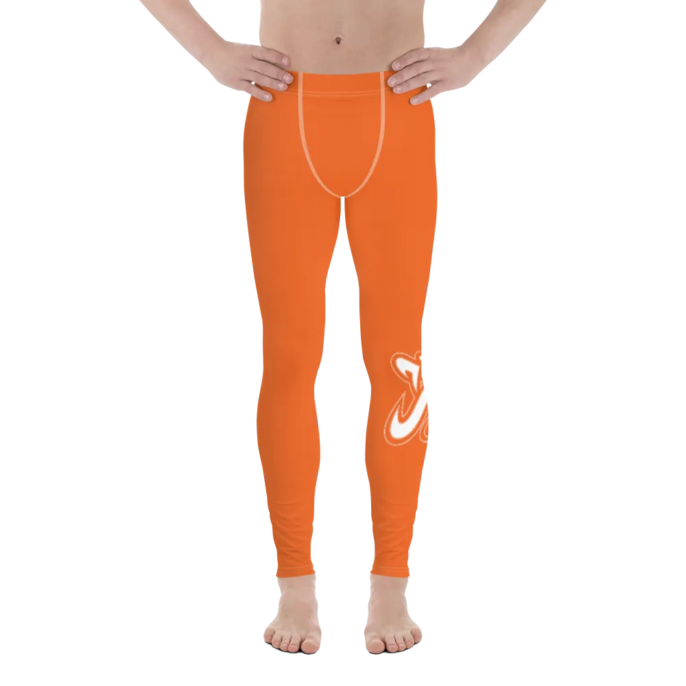 Athletic Apparatus Orange White Stitch White logo V3 Men's Leggings