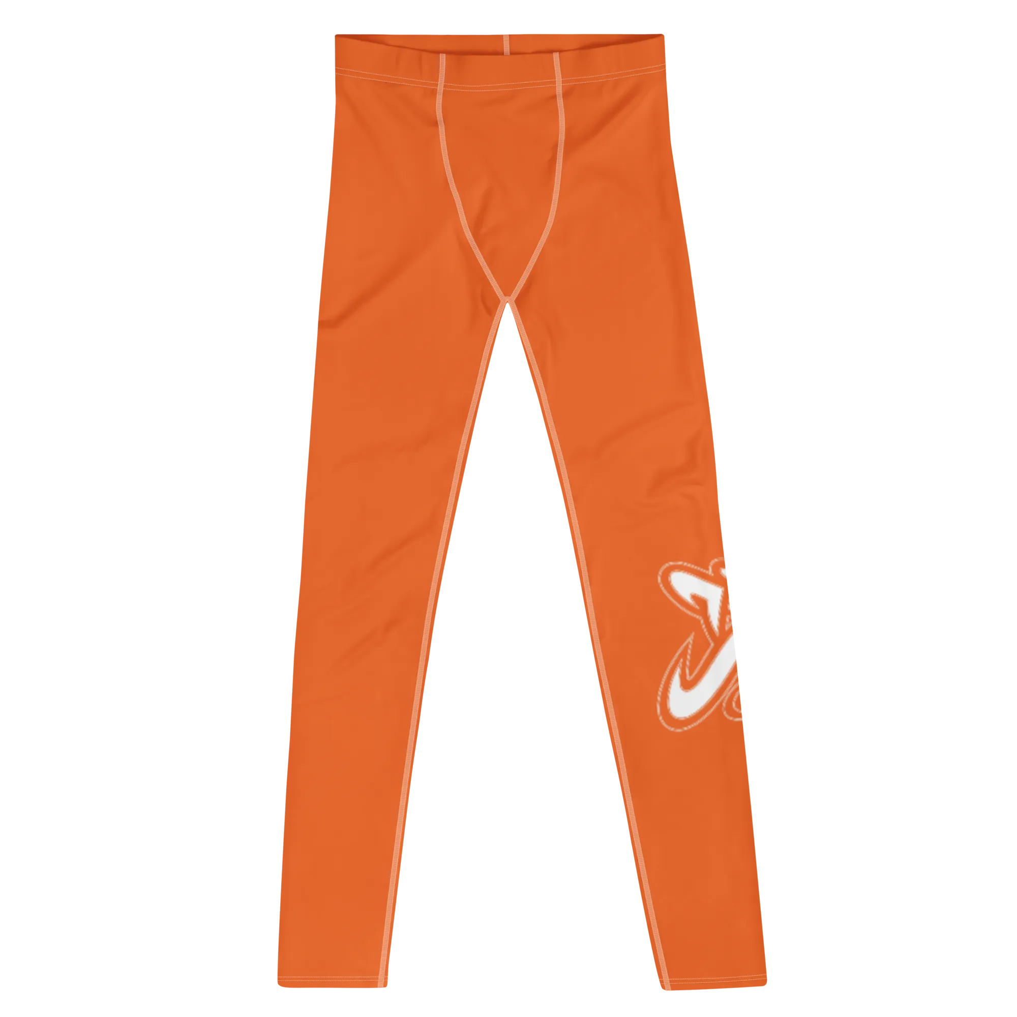 Athletic Apparatus Orange White Stitch White logo V3 Men's Leggings