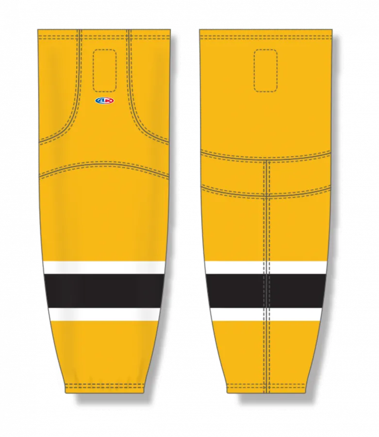 Athletic Knit (AK) HS2100-554 2021 Boston Bruins Reverse Retro Tuscan Gold Mesh Ice Hockey Socks