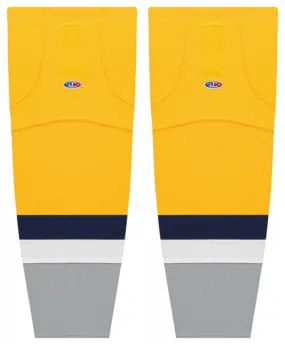 Athletic Knit (AK) HS2100-818 2021 Nashville Predators Reverse Retro Tuscan Gold Mesh Ice Hockey Socks