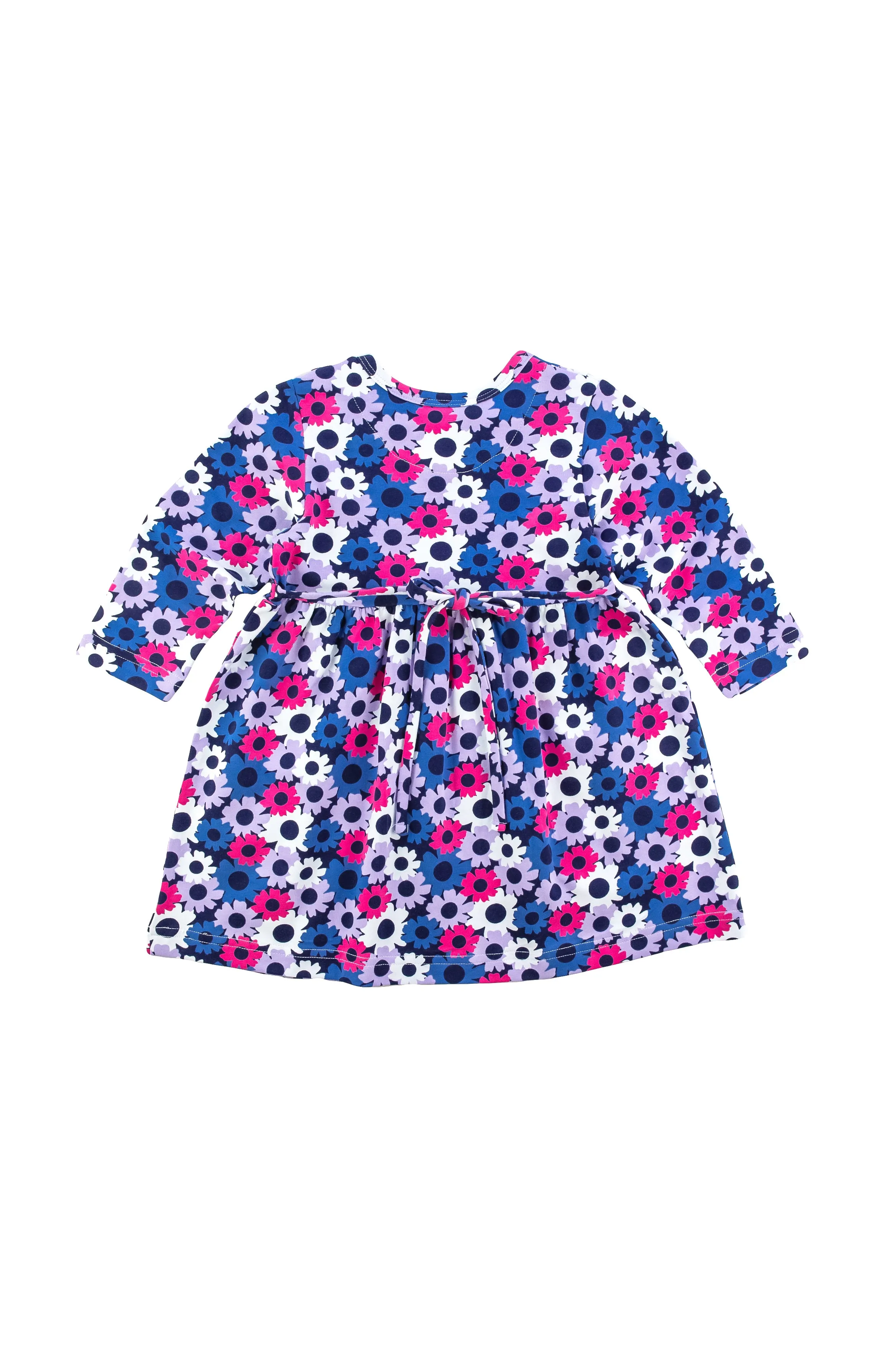 Autumn Wildflowers Print Knit Ruffle Dress