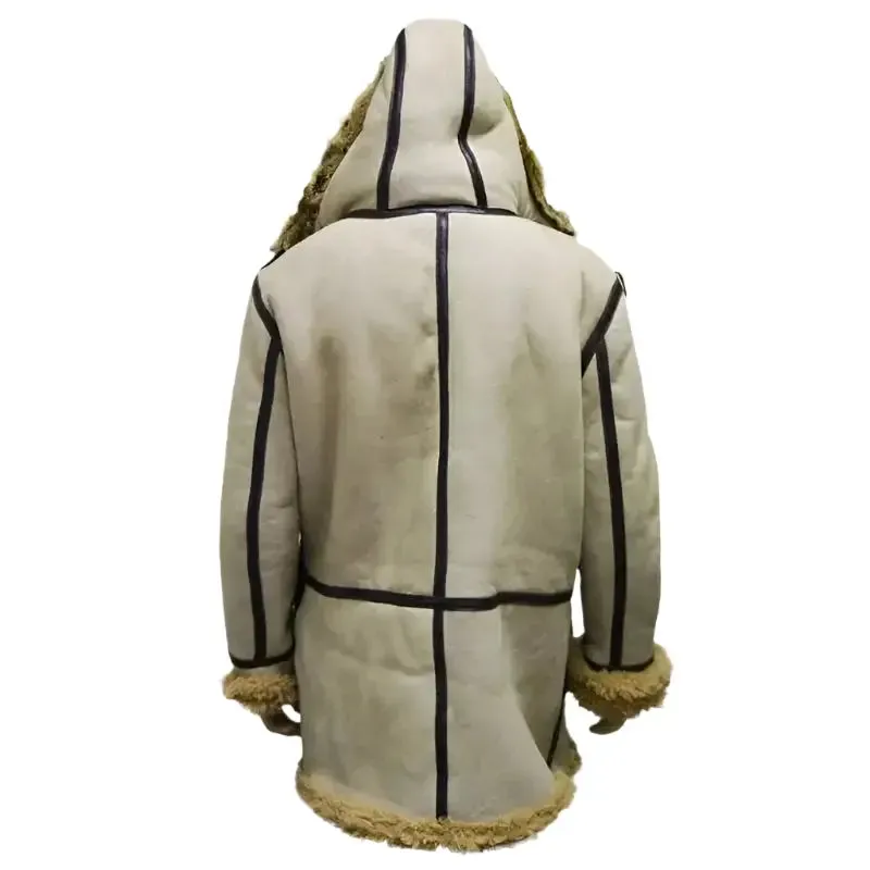 B7 Real Sheepskin Bomber Jacket with Hood – Warm & Stylish