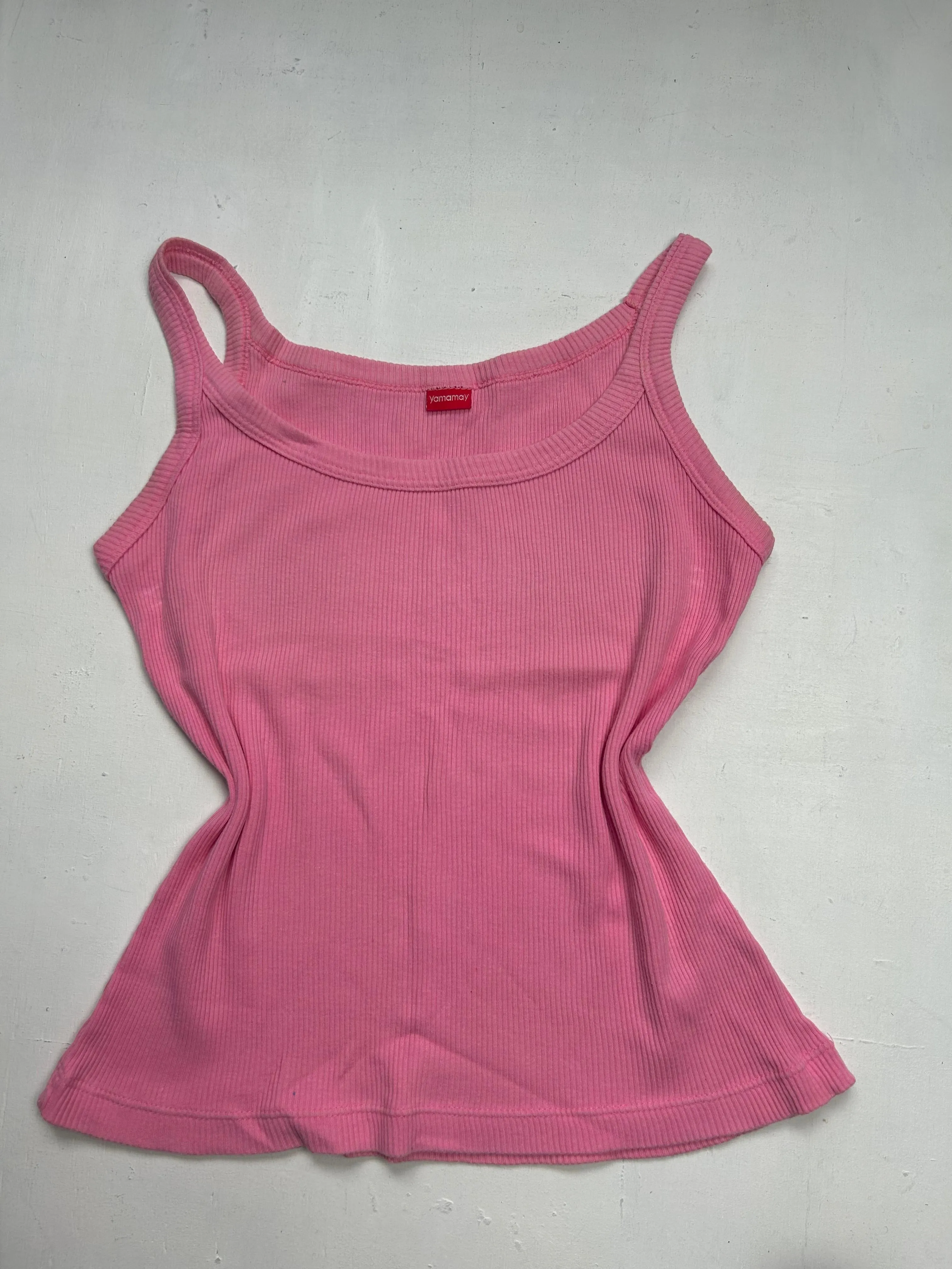 Baby pink ribbed  stretchy cami top (S)
