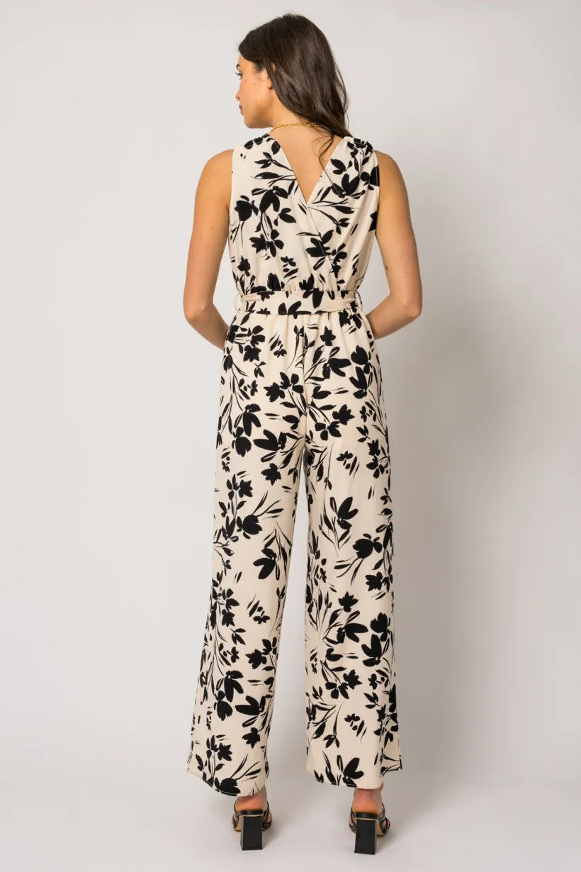 Black & Ivory Floral Jumpsuit