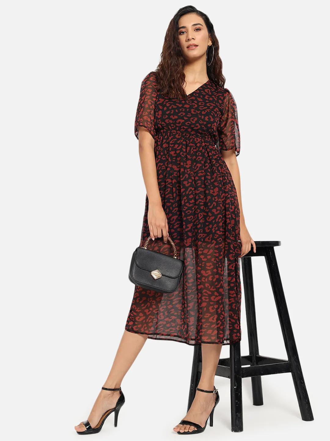 Black Animal Print Dress