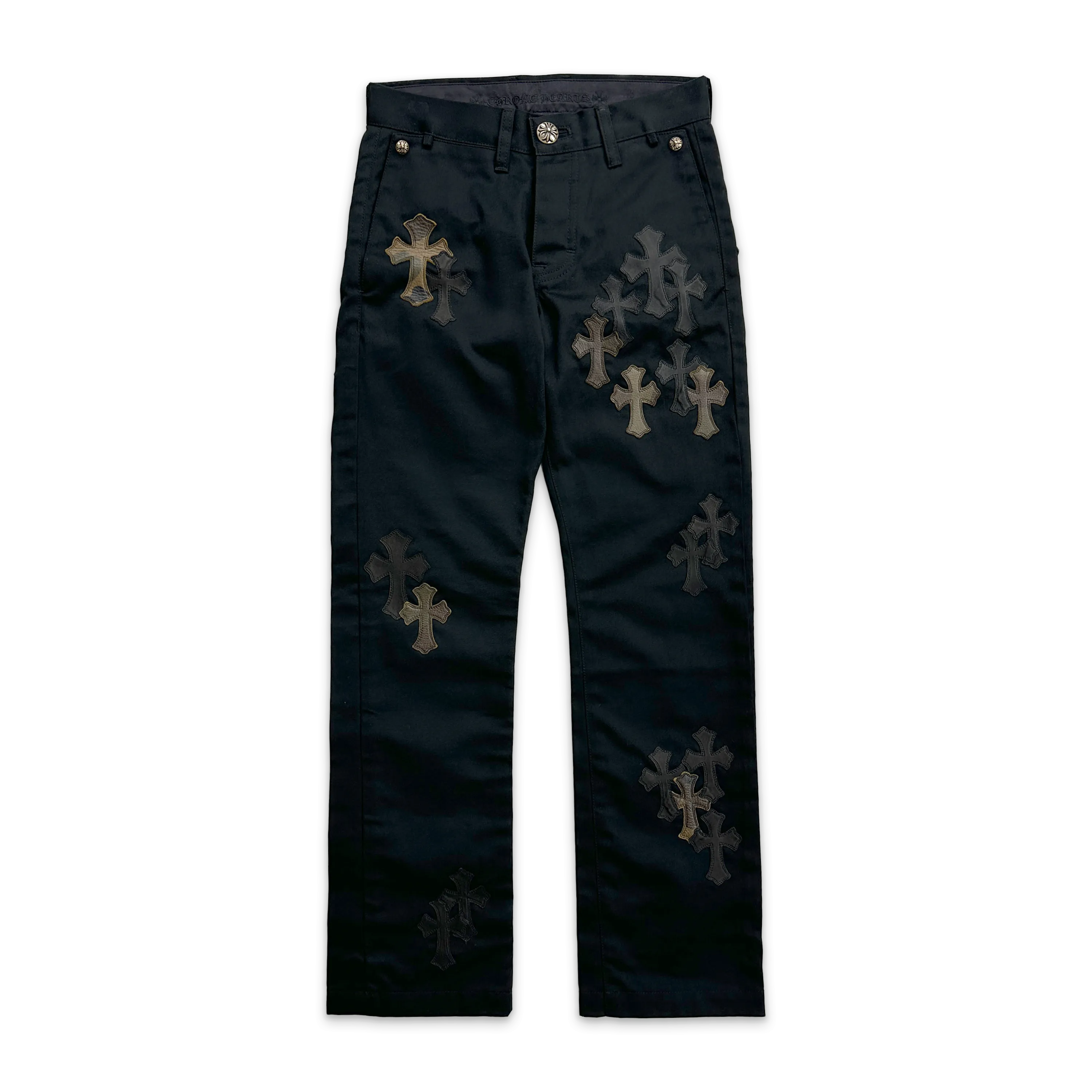 Black Chino Pants "Black & Camouflage Crosses"