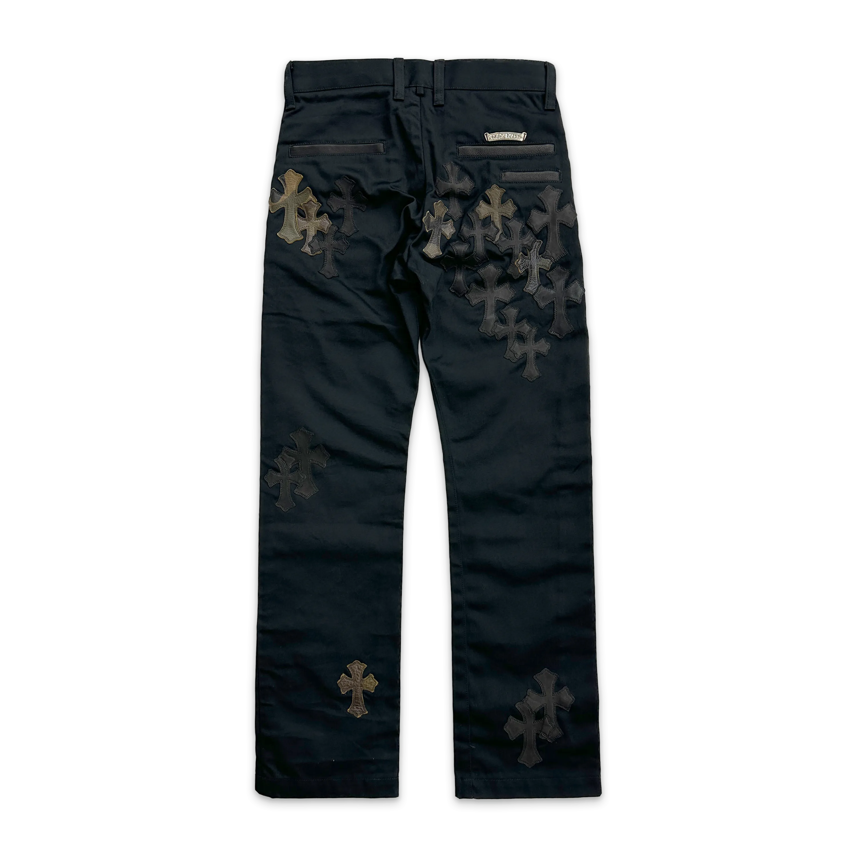 Black Chino Pants "Black & Camouflage Crosses"