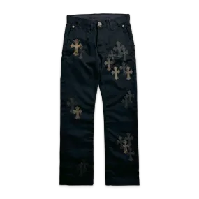 Black Chino Pants "Black & Camouflage Crosses"