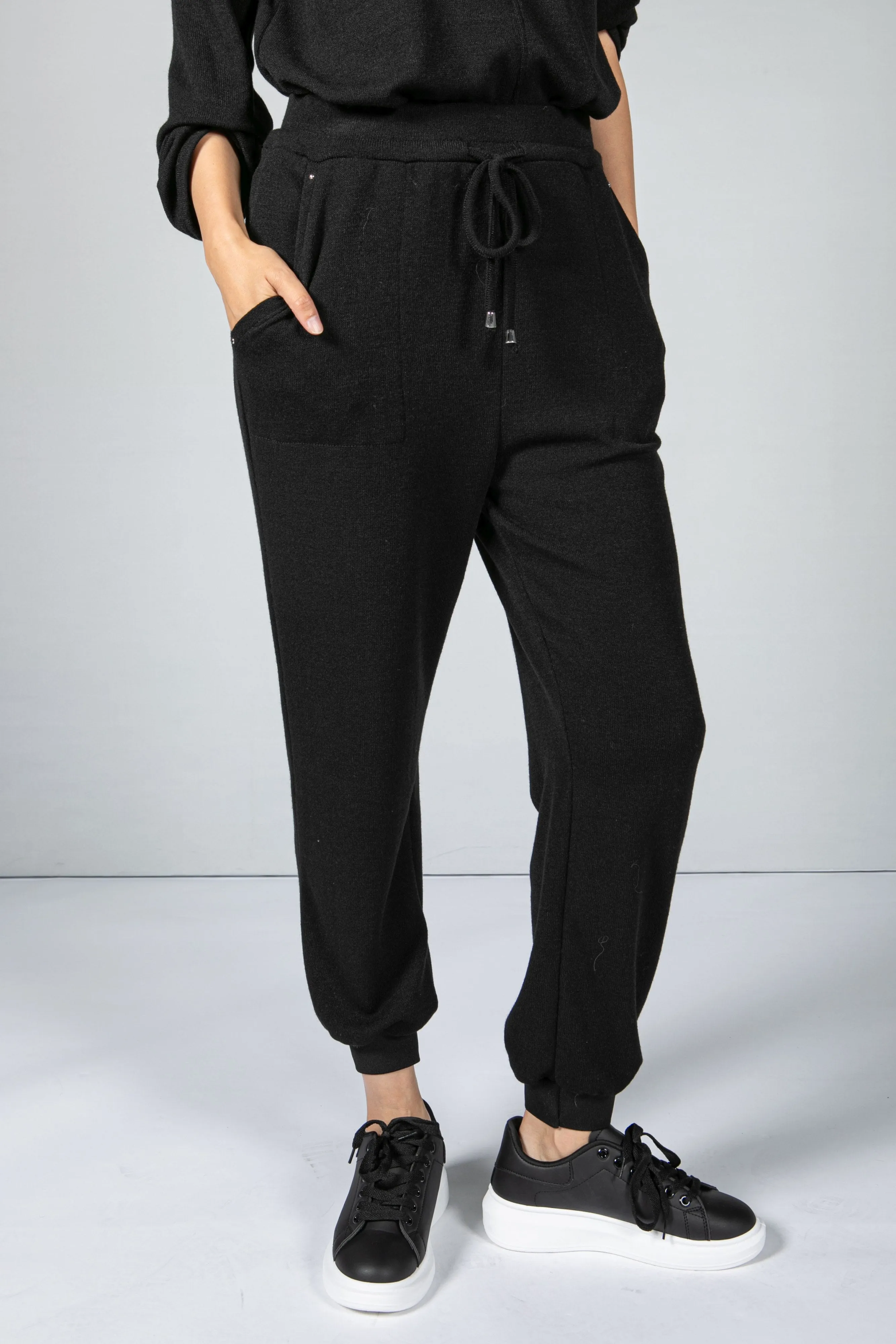 Black Knitted Joggers