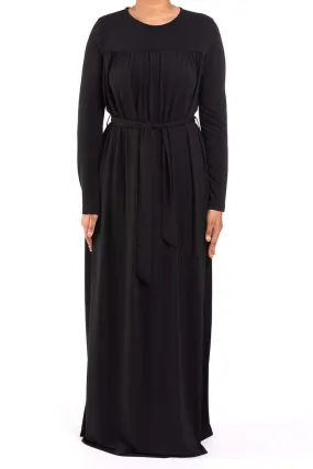 Black Modest Long Sleeve Dress