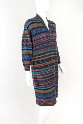 Blue Dobby Stripe Sweater Dress