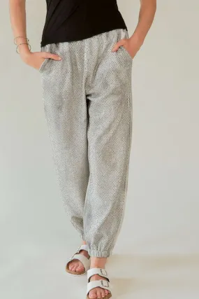 Blue Zone Planet |  Davi & Dani Rhinestone Elastic Waist Joggers