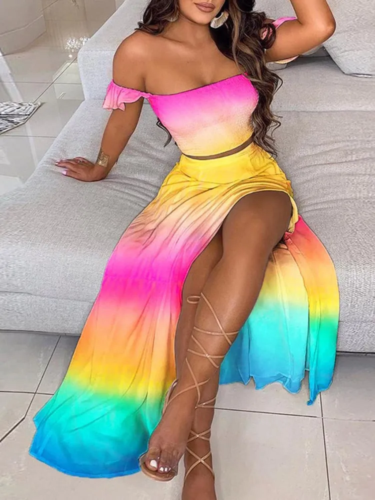 Bohemian Long Dress with Slit