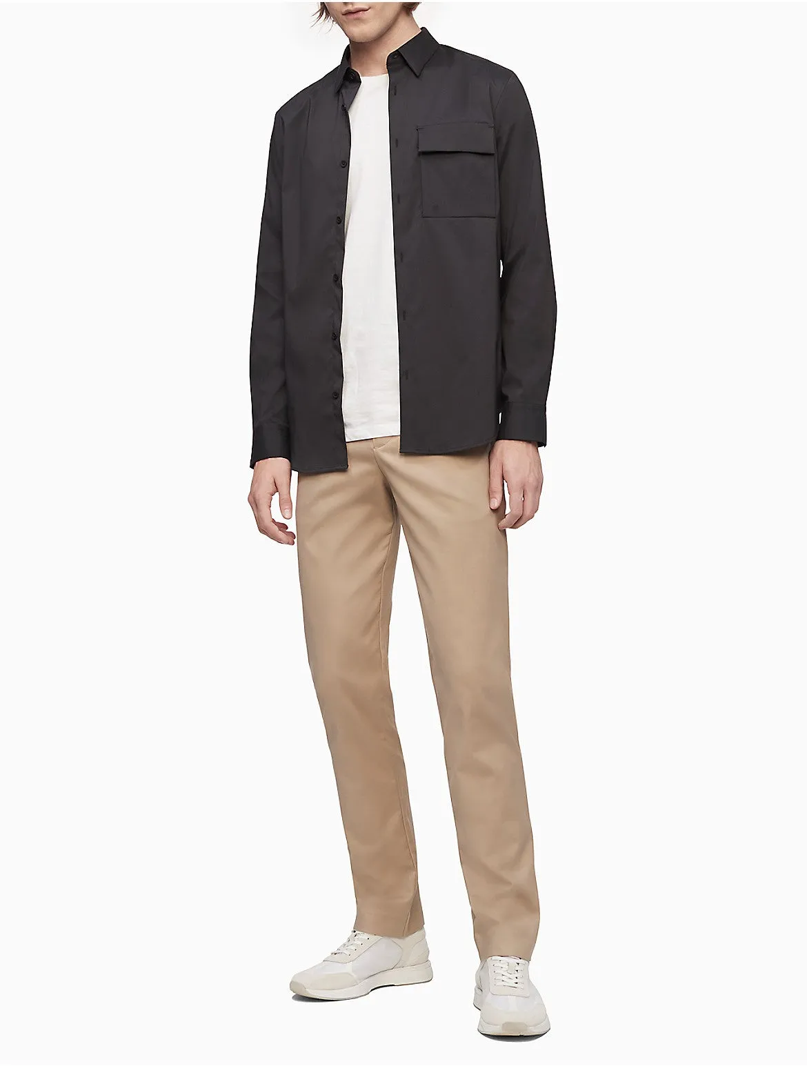 Calvin Klein Mens Slim Fit Performance Chino Pants Tan 30 x 30