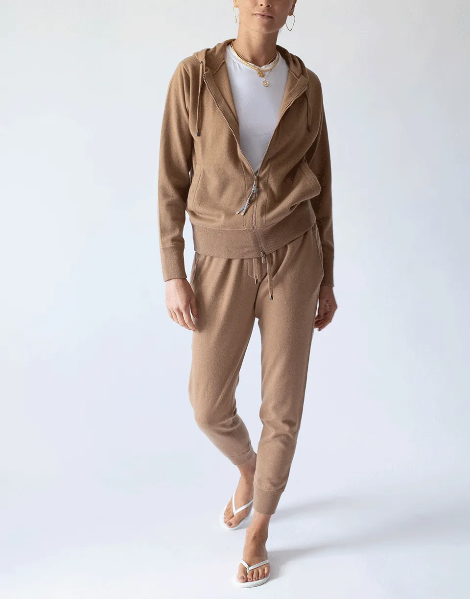 Caramel Cashmere Ribbed Joggers