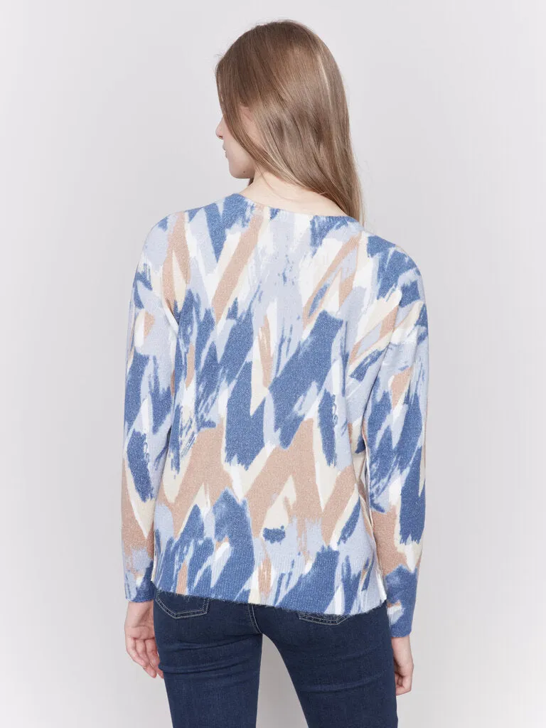 Charlie B Truffle Print Reversible Crewneck