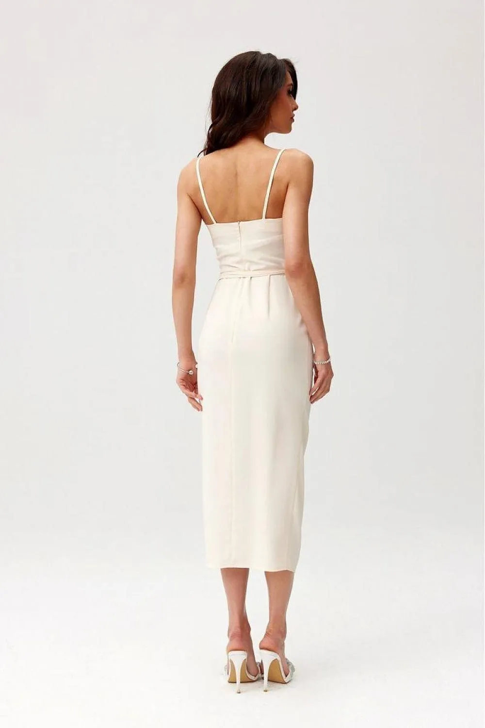 Chic Maribel Midi Cocktail Dress with Floral Accent by Roco Fashion