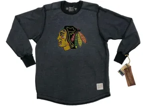 Chicago Blackhawks Retro Brand Gray "Inside Out" Thick Knit LS Crew T-Shirt