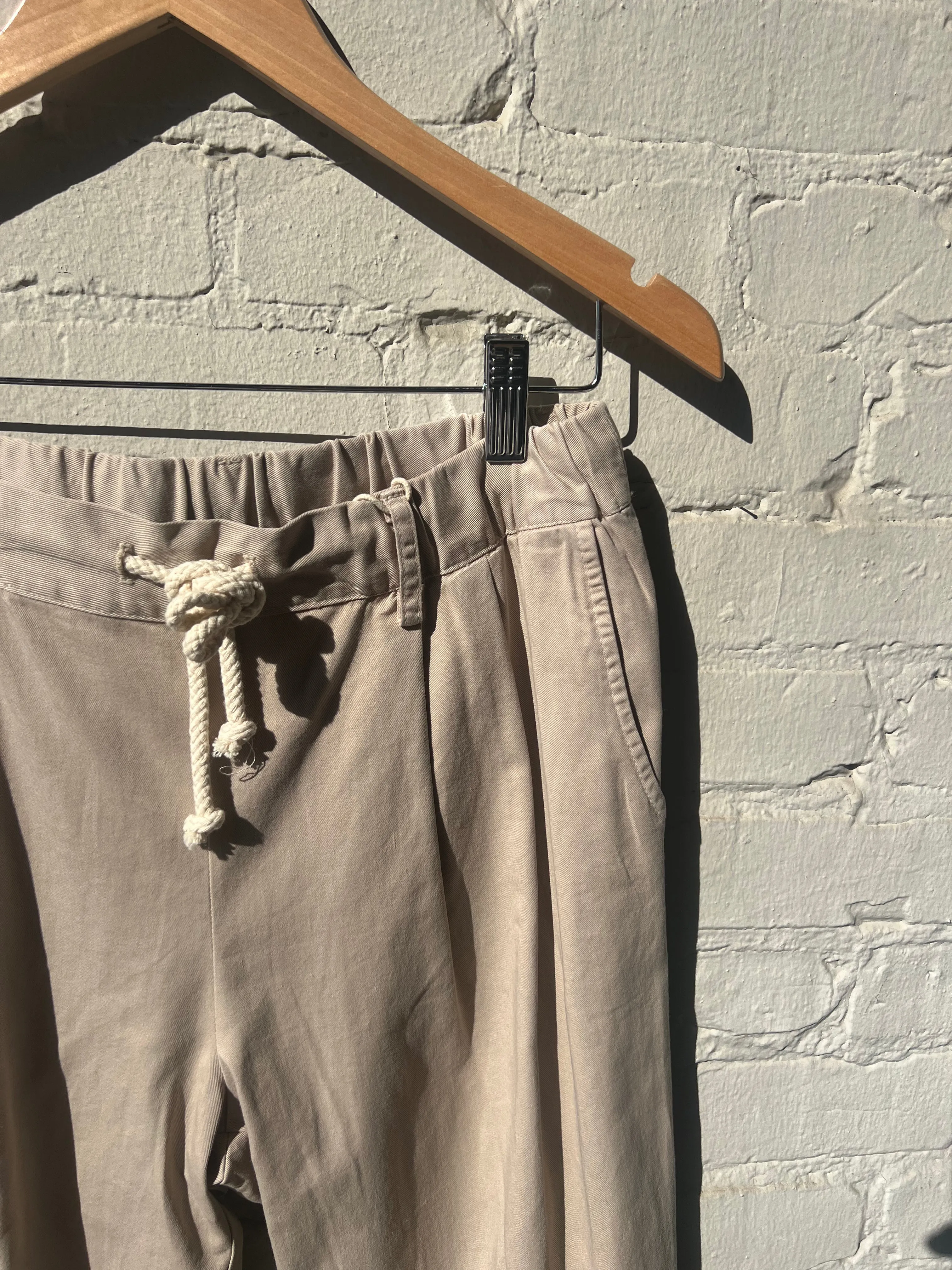 Chino Drawstring Pant - Stone
