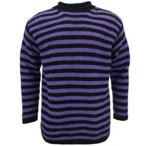Chunky Wool Knit Jumper - Purple Black