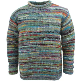 Chunky Wool Knit Space Dye Jumper - Motley Grey
