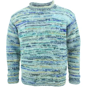 Chunky Wool Knit Space Dye Jumper - Snow