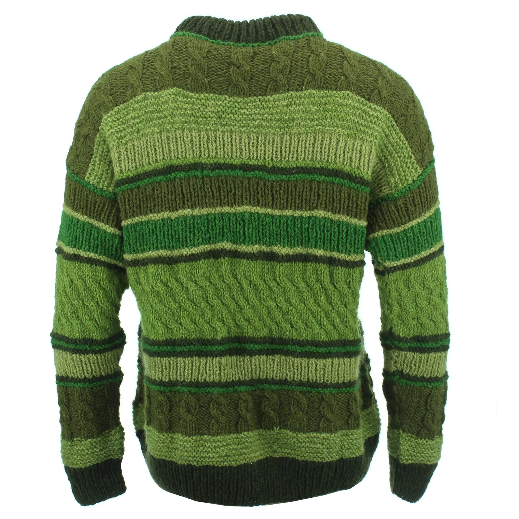 Chunky Wool Multi Knit Jumper - Green