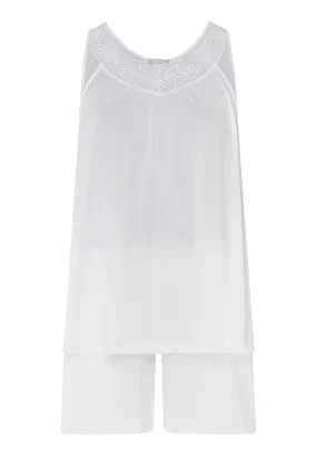 Clara Embroidered Cotton Pajama Set | White 74910-101