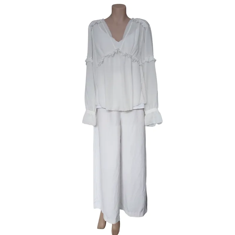 Country Road ivory wide leg pants, size 10-NZ 12