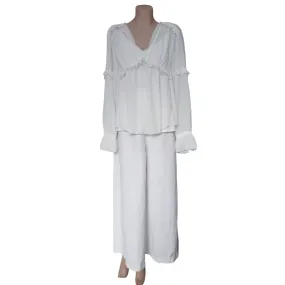 Country Road ivory wide leg pants, size 10-NZ 12