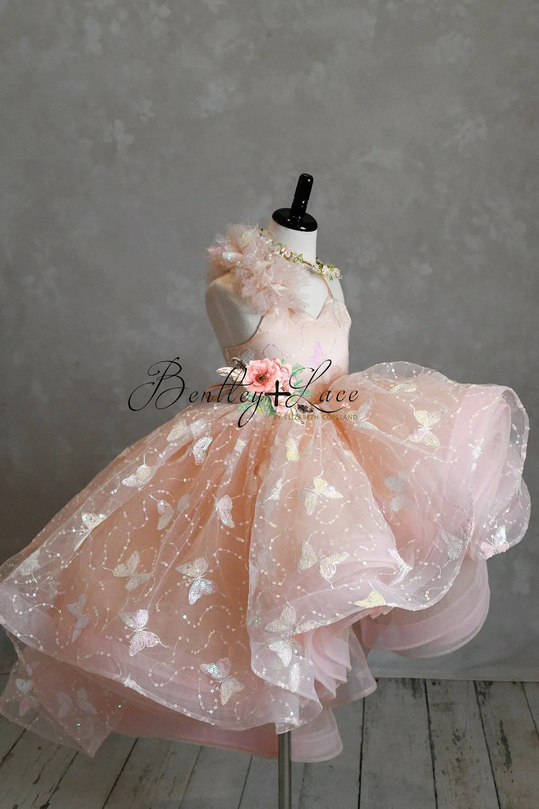 Couture Rental Gown "Anastasia"- High Low Length Dress (4 Year - Petite 5 Year)