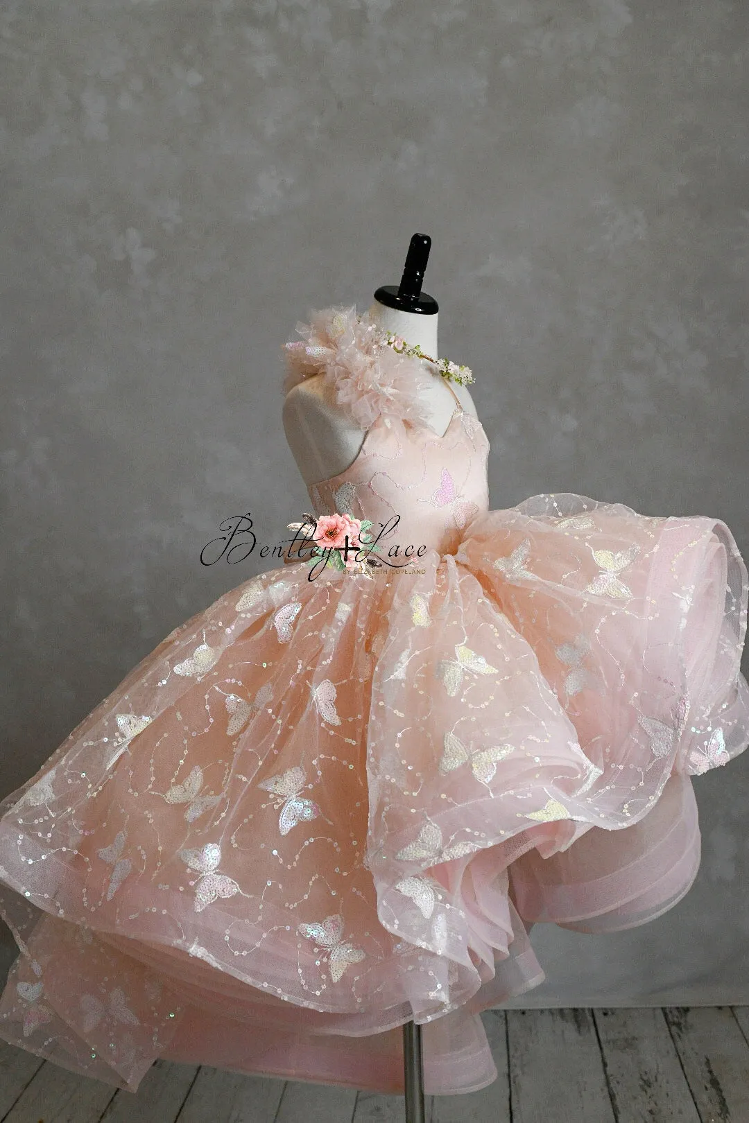 Couture Rental Gown "Anastasia"- High Low Length Dress (4 Year - Petite 5 Year)