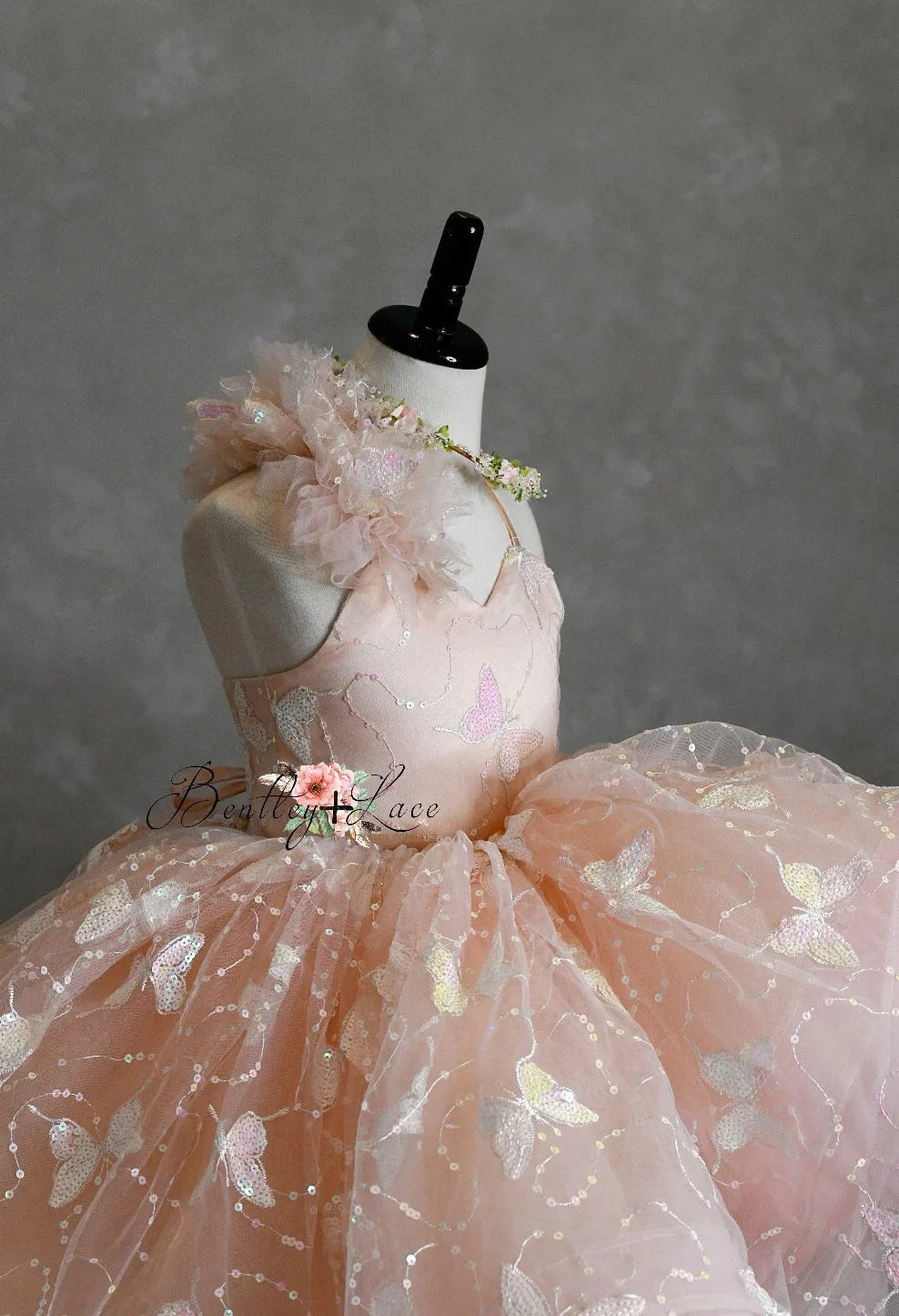 Couture Rental Gown "Anastasia"- High Low Length Dress (4 Year - Petite 5 Year)