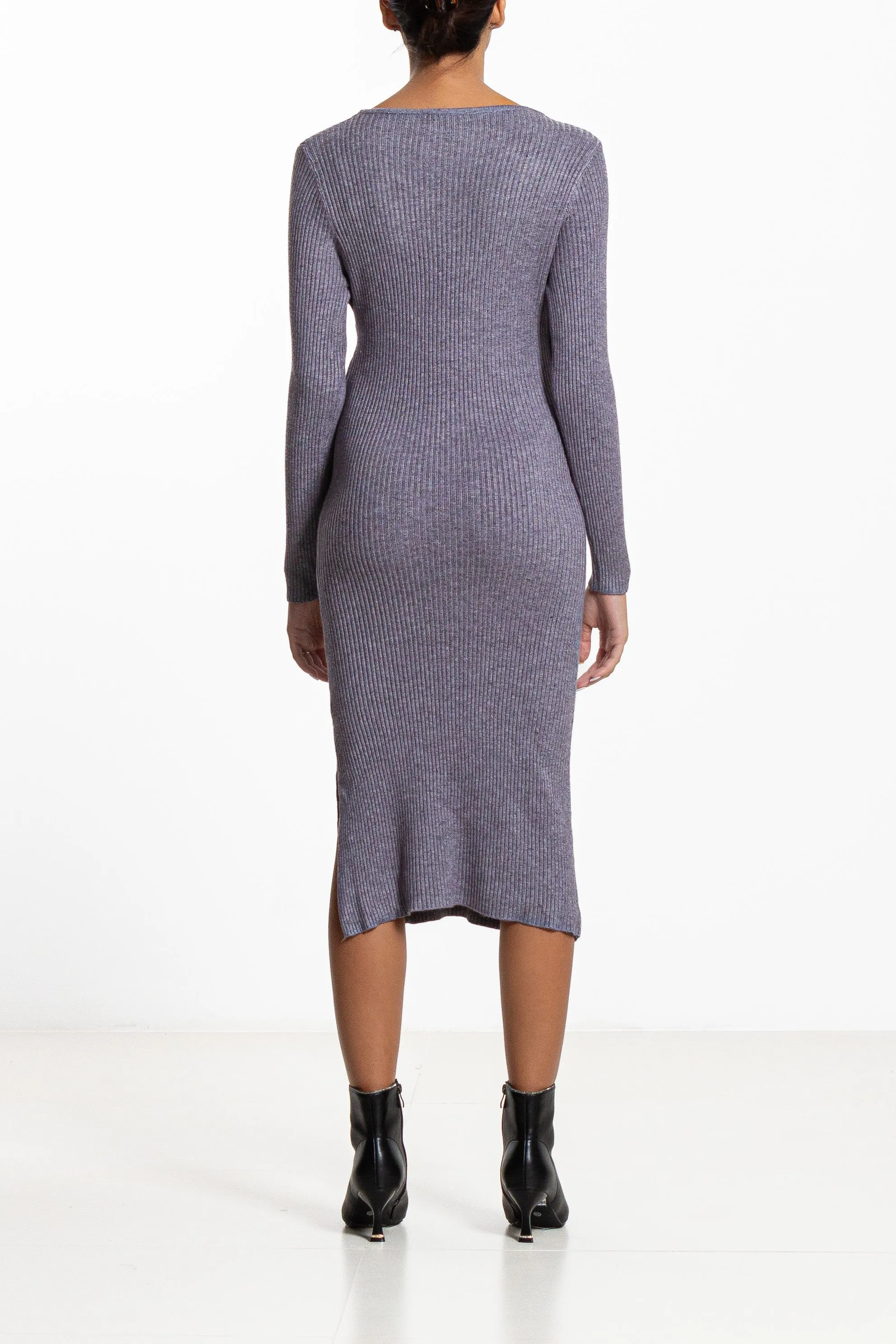 DETAILED KNIT MIDI DRESS