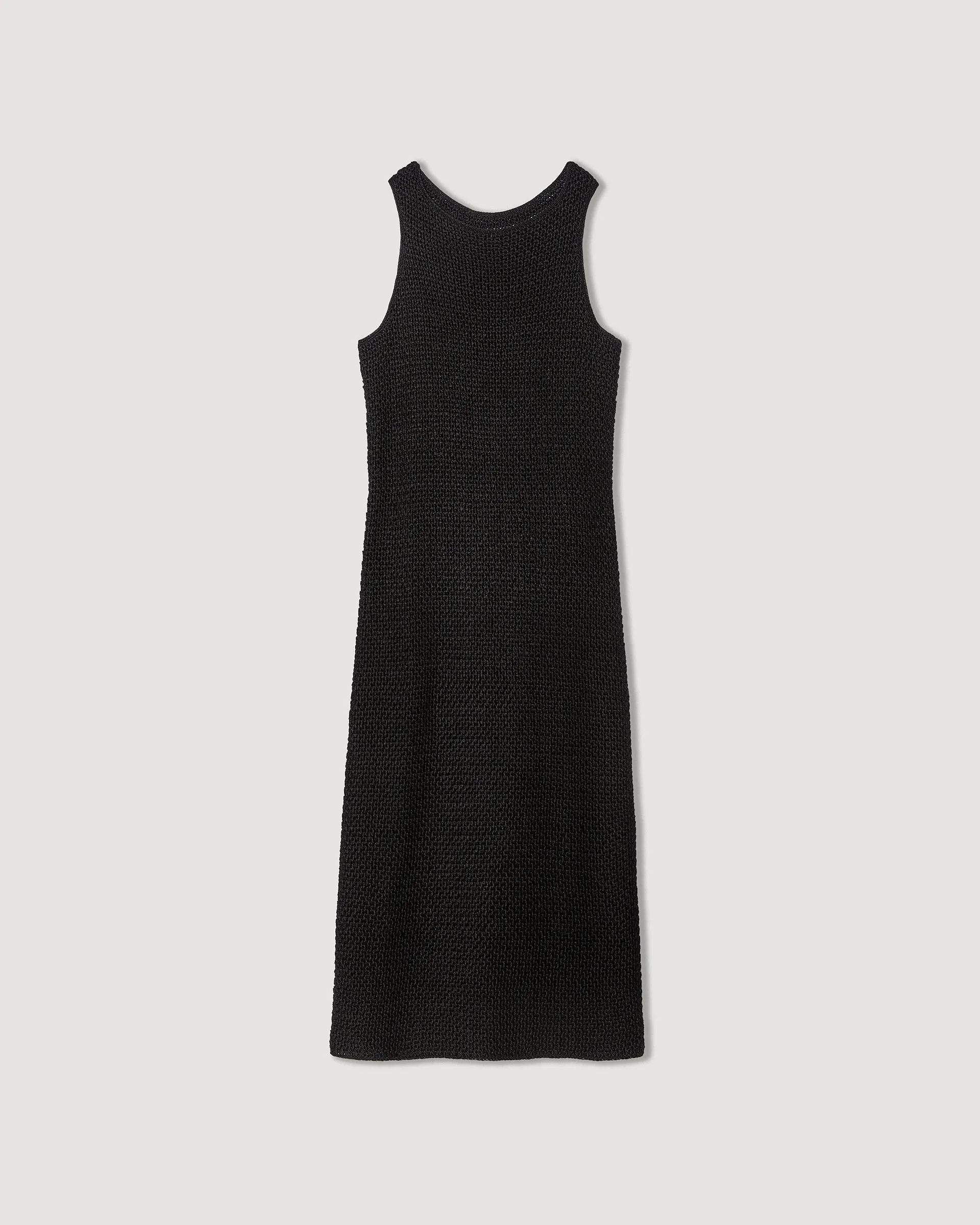 Dorothea Dress in Crochet Silk, Black