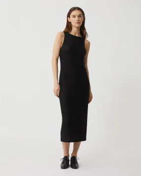 Dorothea Dress in Crochet Silk, Black