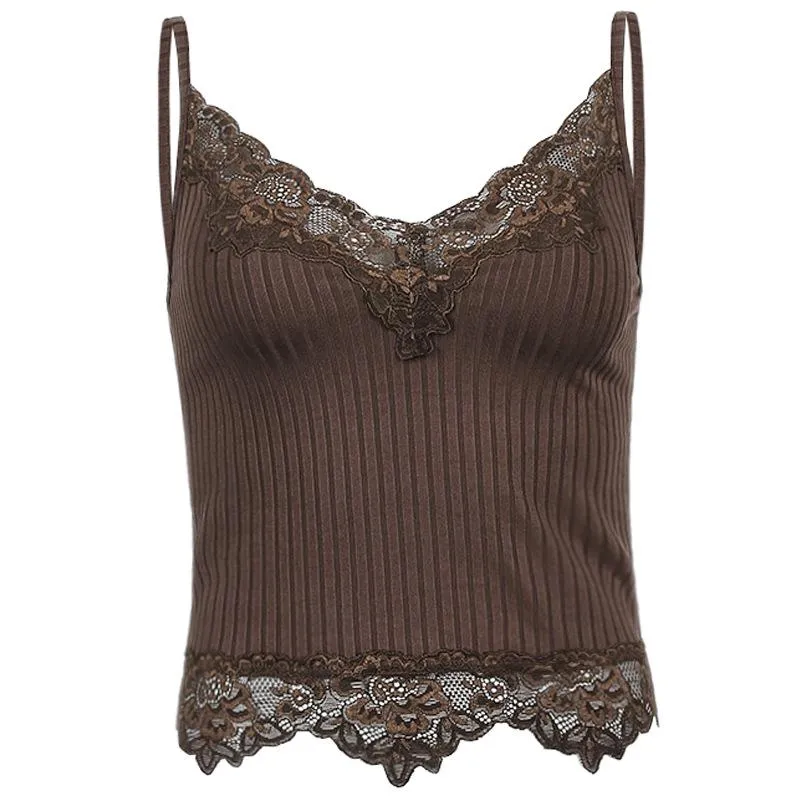 Dunnmall You Make It Lace Crop Tank