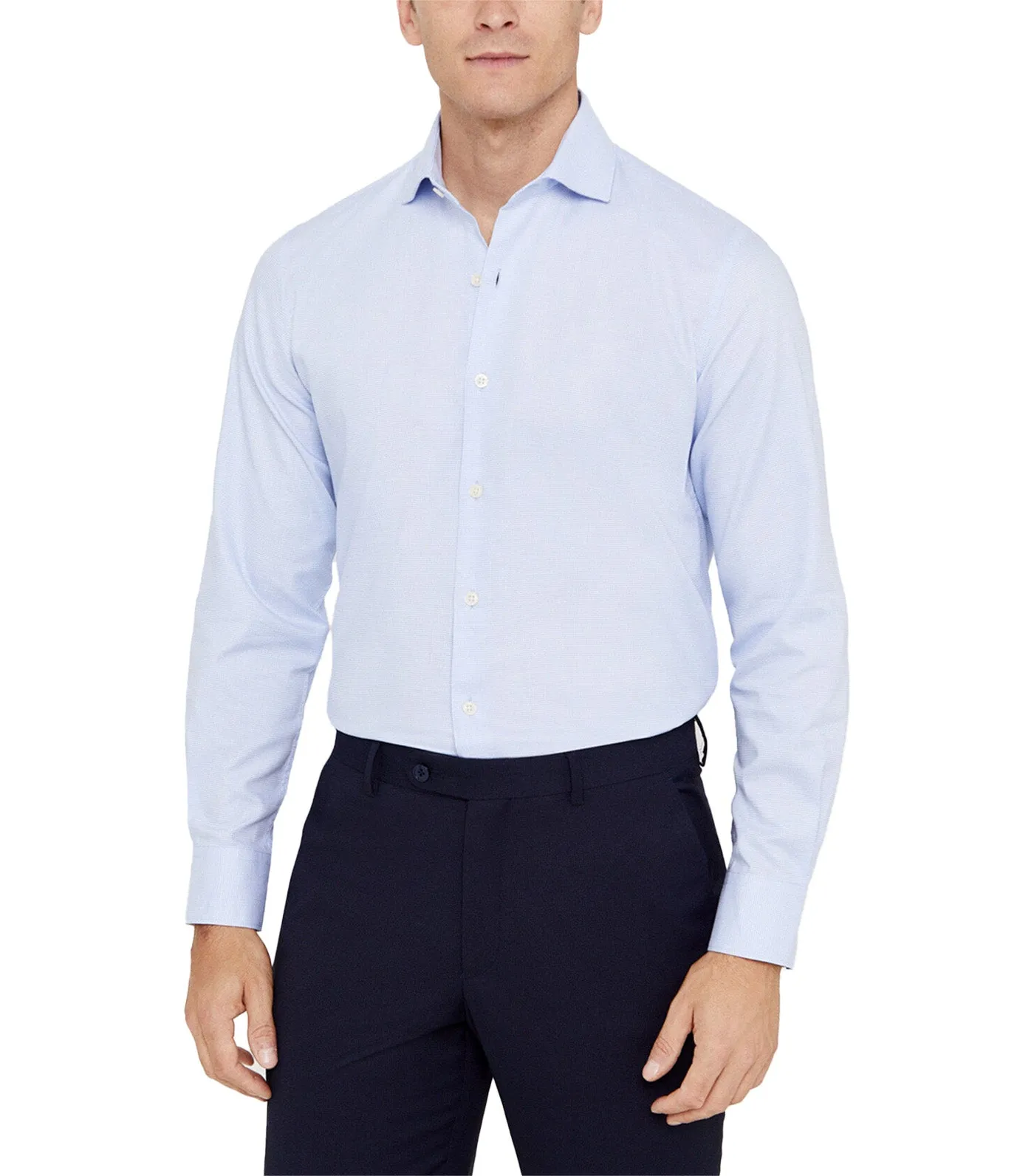 Easy Iron Structured Dress Shirt Light Blue